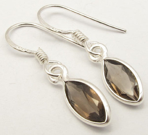 Cercei Argint 925 cu Cuart Fumuriu, 3 cm lungime