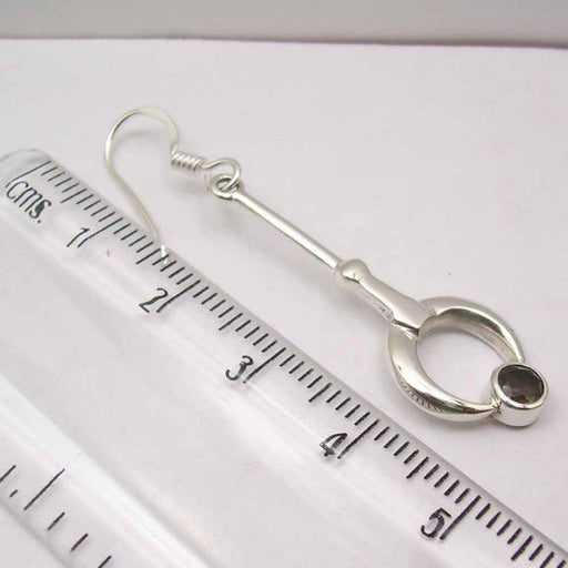 Cercei Argint 925 cu Cuart Fumuriu, 4.8 cm lungime