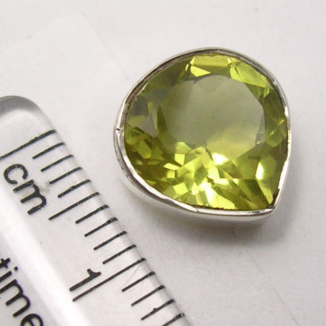 Cercei Argint 925 cu Cuart Lemon, 1.1 cm lungime