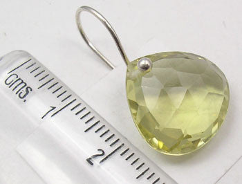 Cercei Argint 925 cu Cuart Lemon,2.6 cm lungime