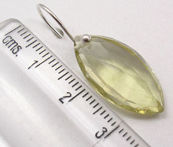 Cercei Argint 925 cu Cuart Lemon, 3.2 cm lungime