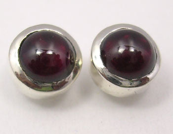 Cercei Argint 925 cu Garnet, 0.8 cm lungime