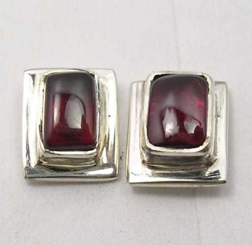 Cercei Argint 925 cu Garnet, 0,9 cm lungime