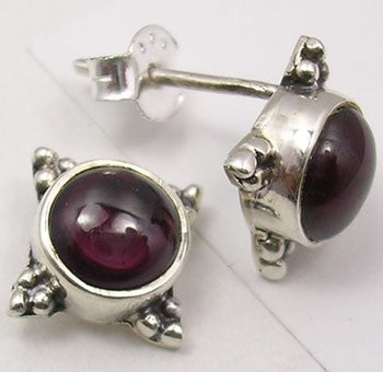 Cercei Argint 925 cu Garnet, 1,2 cm lungime