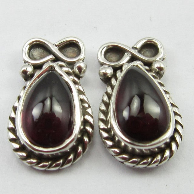 Cercei Argint 925 cu Garnet 1,4 cm lungime