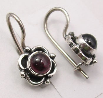 Cercei Argint 925 cu Garnet, 1.8 cm lungime