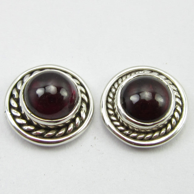 Cercei Argint 925 cu Garnet 1 cm lungime