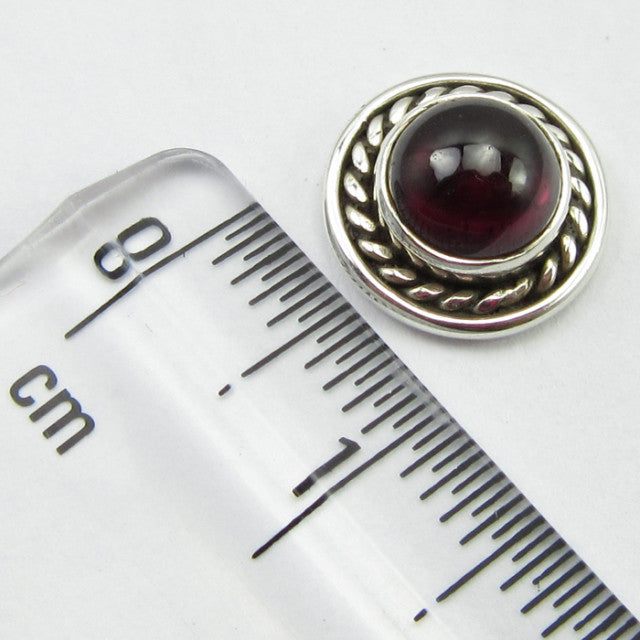 Cercei Argint 925 cu Garnet 1 cm lungime
