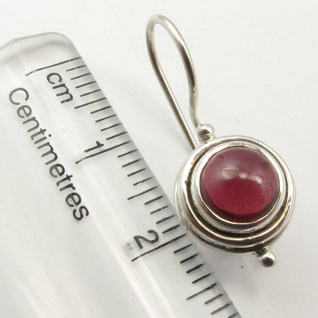 Cercei Argint 925 cu Garnet, 2.4 cm lungime