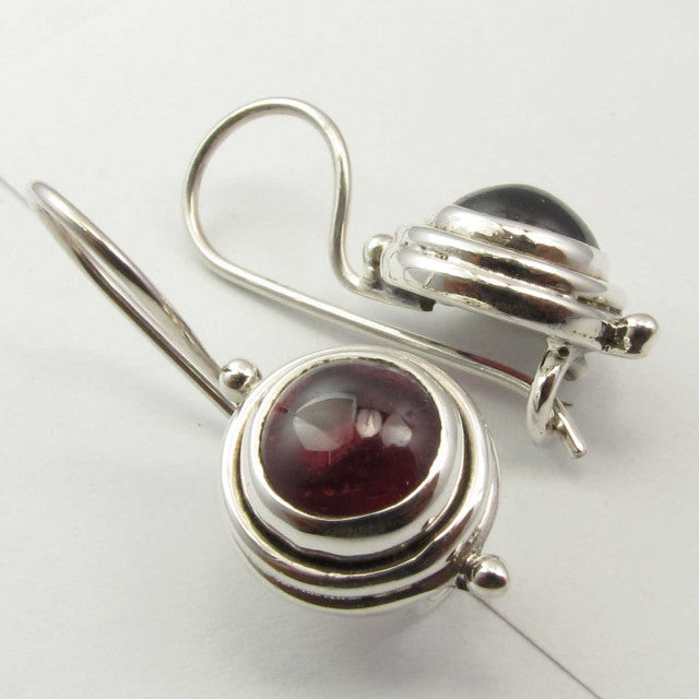 Cercei Argint 925 cu Garnet, 2.4 cm lungime