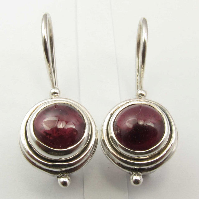 Cercei Argint 925 cu Garnet, 2.4 cm lungime