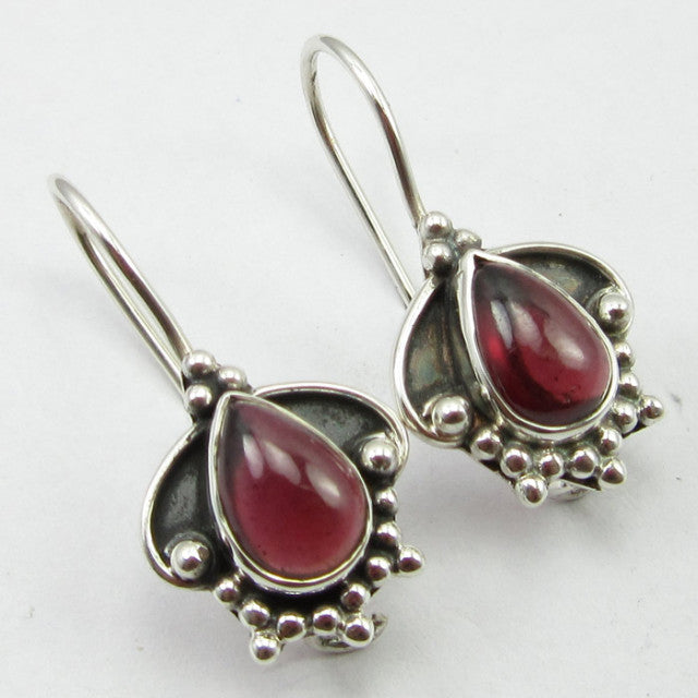 Cercei Argint 925 cu Garnet 2.5 cm lungime