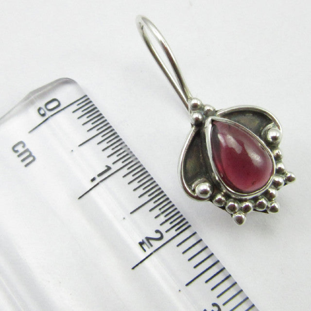 Cercei Argint 925 cu Garnet 2.5 cm lungime