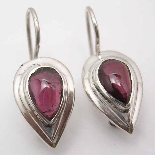 Cercei Argint 925 cu Garnet, 2.5 cm lungime