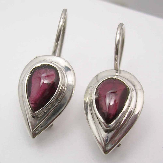 Cercei Argint 925 cu Garnet, 2.5 cm lungime