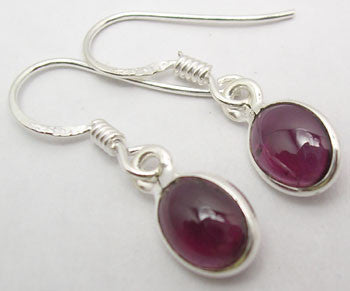 Cercei Argint 925 cu Garnet , 2.6 cm lungime