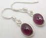 Cercei Argint 925 cu Garnet , 2.6 cm lungime