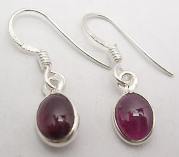 Cercei Argint 925 cu Garnet , 2.6 cm lungime