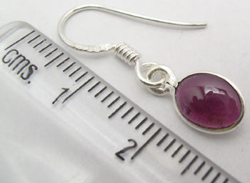 Cercei Argint 925 cu Garnet , 2.6 cm lungime