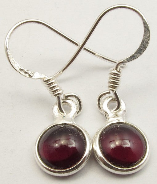 Cercei Argint 925 cu Garnet, 2,7 cm lungime