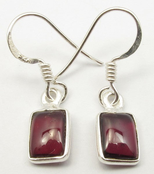 Cercei Argint 925 cu Garnet, 2,7 cm lungime