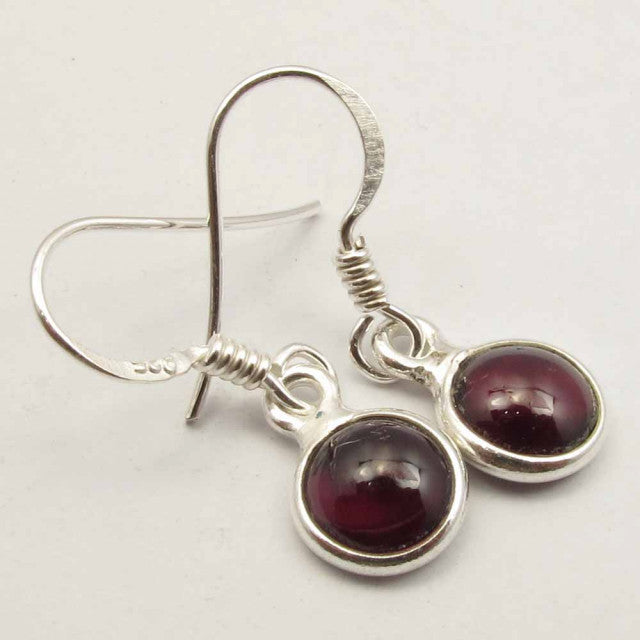 Cercei Argint 925 cu Garnet, 2,7 cm lungime