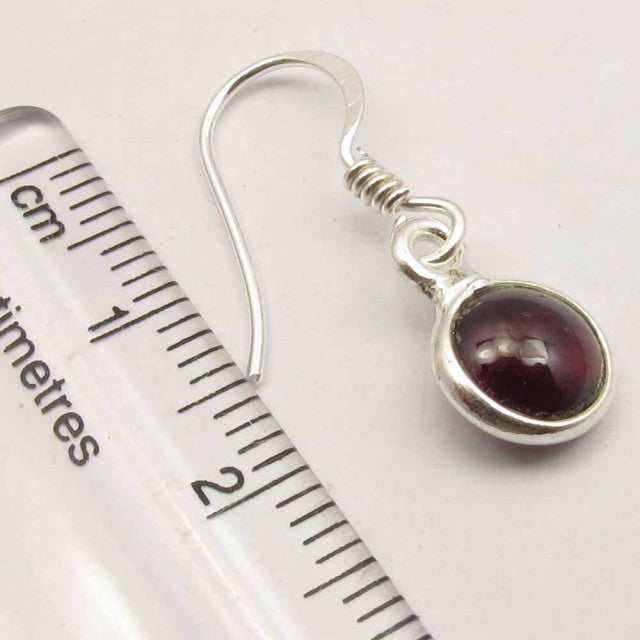 Cercei Argint 925 cu Garnet, 2,7 cm lungime