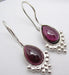 Cercei Argint 925 cu Garnet, 2.8 cm lungime