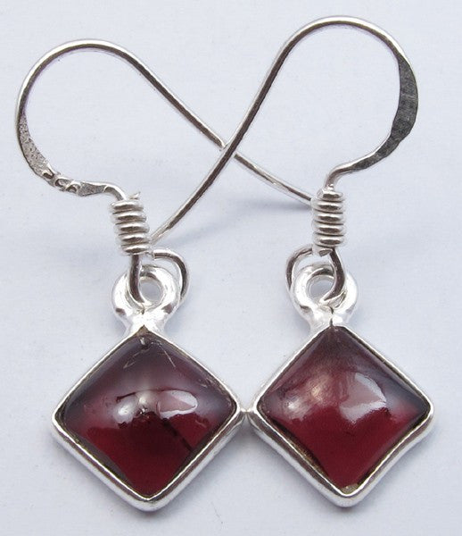 Cercei Argint 925 cu Garnet, 2,9 cm lungime