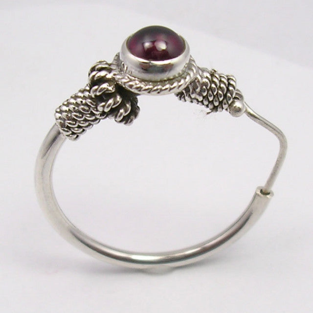 Cercei Argint 925 cu Garnet, 3.1 cm lungime