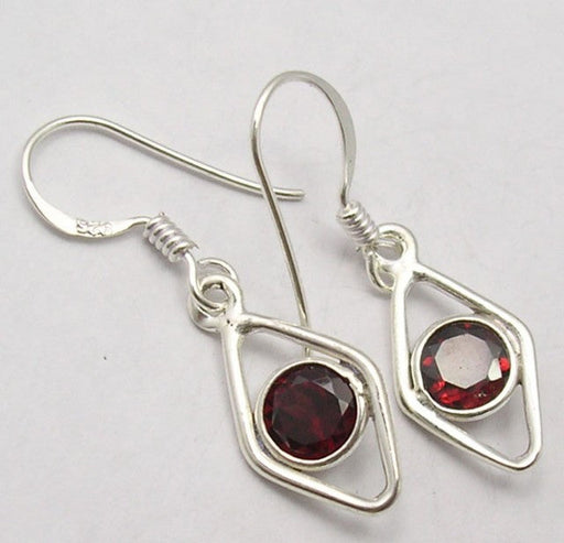 Cercei Argint 925 cu Garnet, 3,2 cm lungime