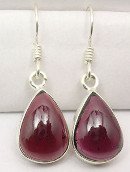 Cercei Argint 925 cu Garnet, 3.3 cm lungime