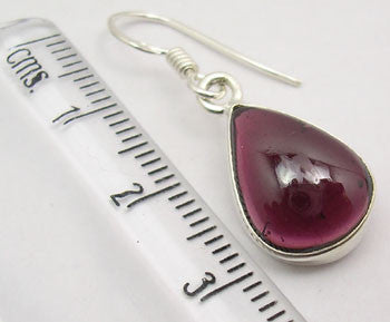 Cercei Argint 925 cu Garnet, 3.3 cm lungime