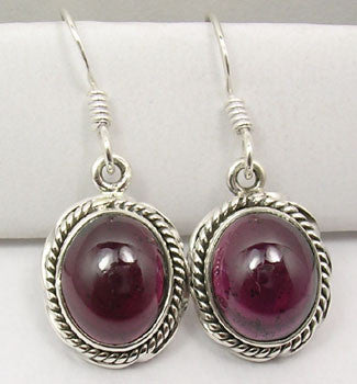 Cercei Argint 925 cu Garnet,3.3 cm lungime