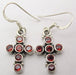 Cercei Argint 925 cu Garnet, 3.4 cm lungime
