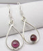 Cercei Argint 925 cu Garnet, 3.5 cm lungime