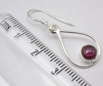 Cercei Argint 925 cu Garnet, 3.5 cm lungime