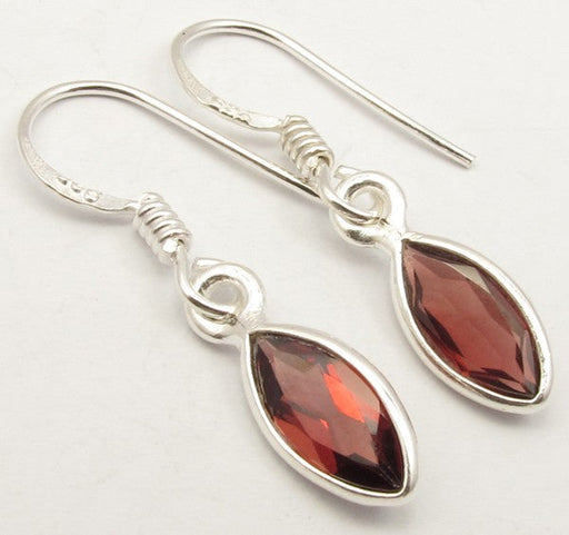 Cercei Argint 925 cu Garnet, 3 cm lungime