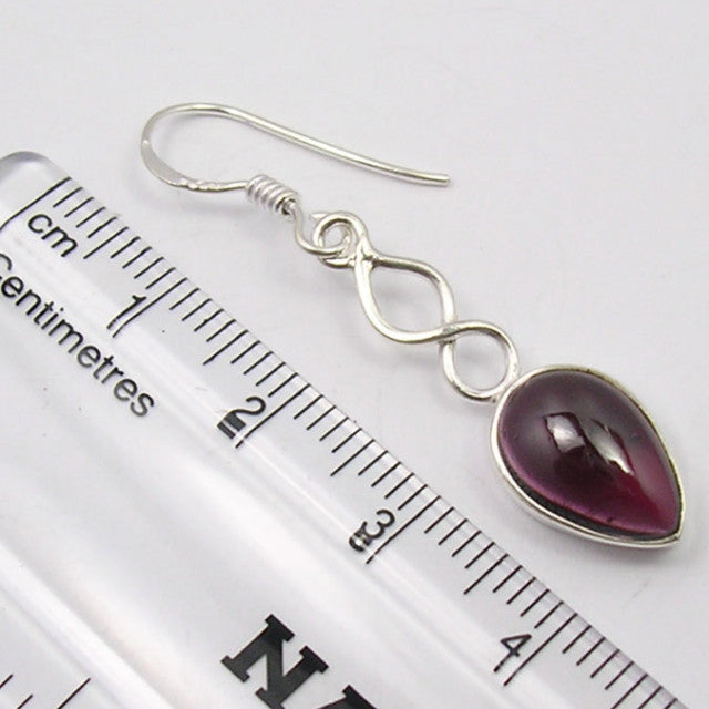 Cercei Argint 925 cu Garnet,4.1 cm lungime