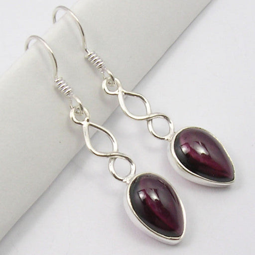 Cercei Argint 925 cu Garnet,4.1 cm lungime