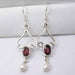 Cercei Argint 925 cu Garnet, 4.8 cm lungime