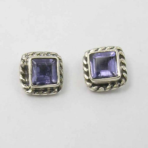 Cercei Argint 925 cu Iolit, 0.7 cm lungime