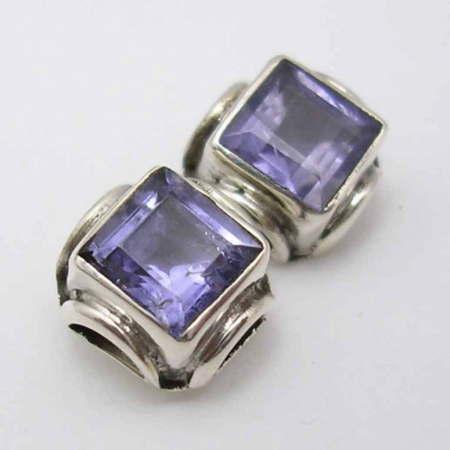 Cercei Argint 925 cu Iolit 0.7 cm lungime