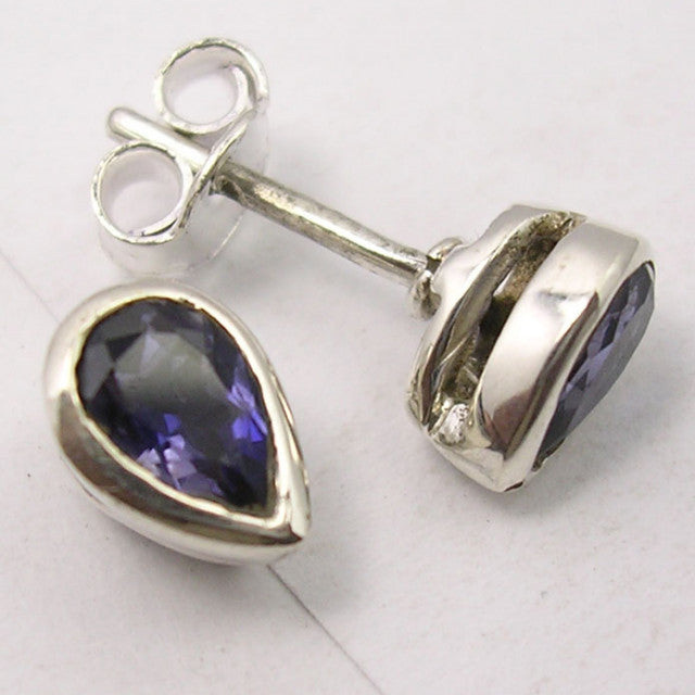 Cercei Argint 925 cu Iolit, 0.8 cm lungime