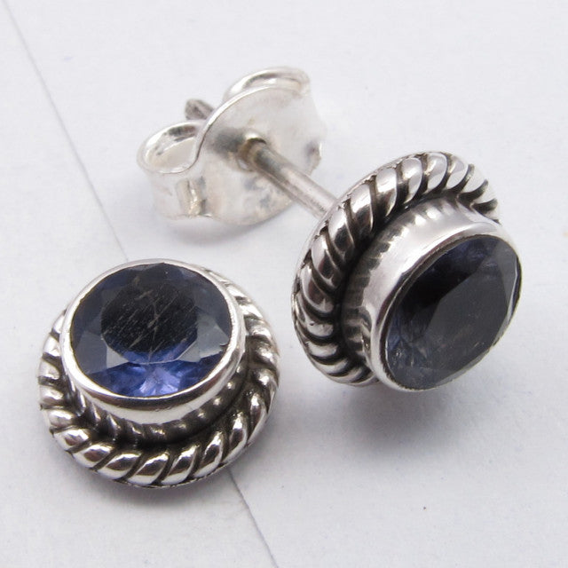 Cercei Argint 925 cu Iolit,0.8 cm lungime