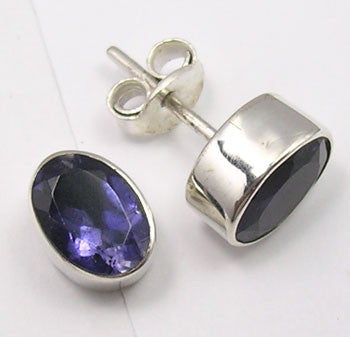 Cercei Argint 925 cu Iolit, 0.9 cm lungime