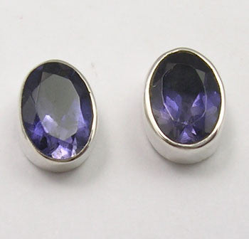 Cercei Argint 925 cu Iolit, 0.9 cm lungime