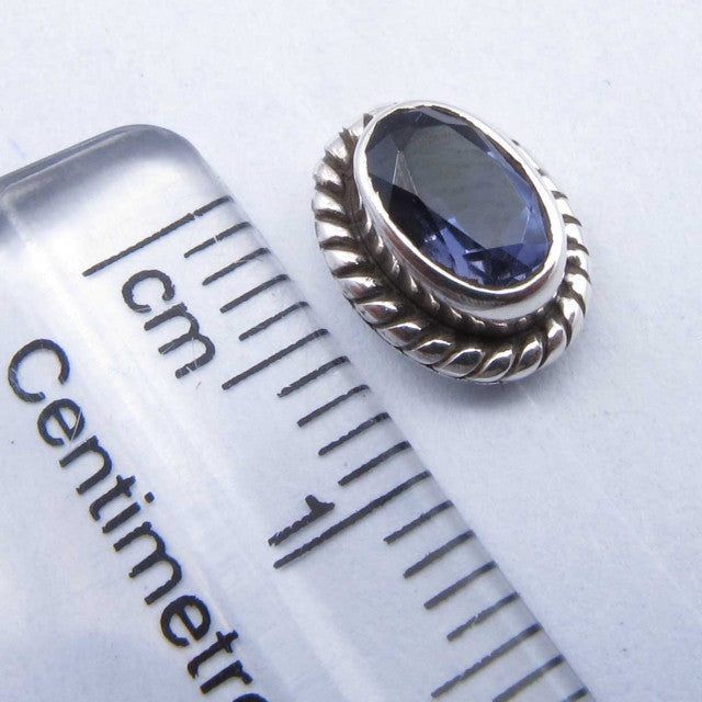 Cercei Argint 925 cu Iolit, 0.9 cm lungime