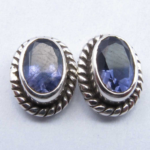 Cercei Argint 925 cu Iolit, 0.9 cm lungime