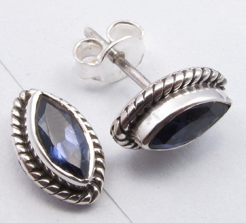 Cercei Argint 925 cu Iolit, 1,1 cm lungime